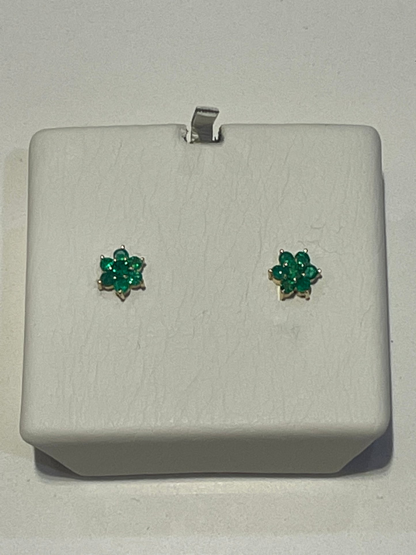 0.25 Ct Colombian Emeralds Earrings in18k Yellow Gold